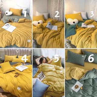 Chăn ga cotton đũi tone vàng✨✨
