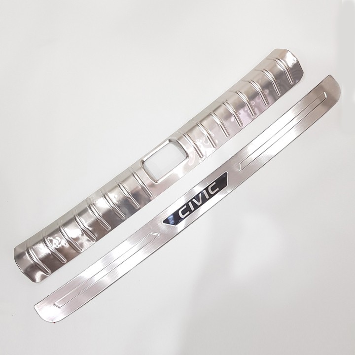 Chống trầy cốp trong, ngoài xe Honda Civic 2016- 2021 chất liệu Inox sáng bóng