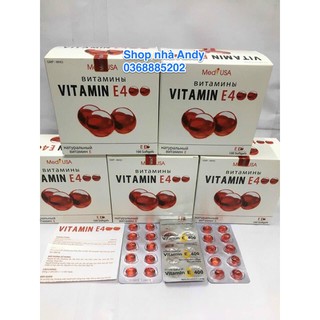 Viên uống đẹp da vitamin e400 e đỏ 4000mcg, aloe vera 500mg - hộp 100 viên
