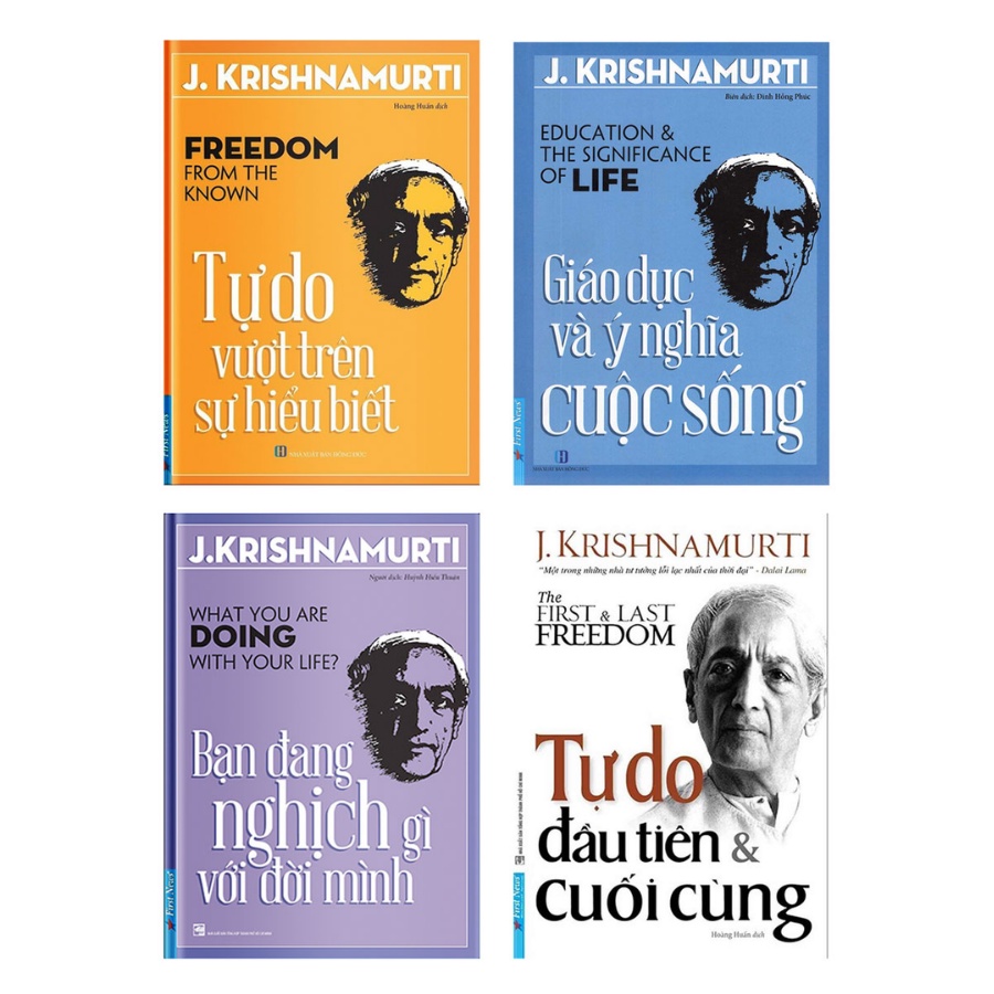 Sách-Combo4 Krishnamurt: Tự Do Vượt Lên Sự Hiểu Biết+Bạn Đang Nghịch Gì Với Đời Mình+GD Và Ý/n CS+Tự Do Đầu Tiên Và Cùng