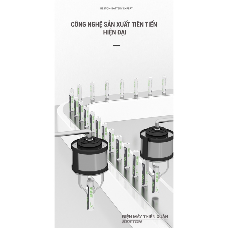Pin sạc AAA Beston 500mWh pin thay thế cho pin AAA 1.5V  cho remote, đồ chơi trẻ em, đồng hồ