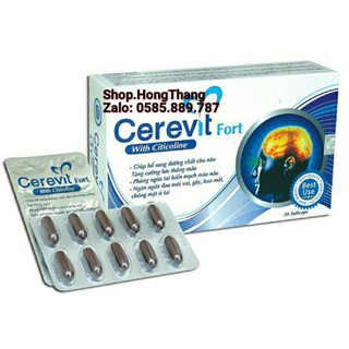 Viên uống CEREVIT FORT GIÚP TĂNG CƯỜNG LƯU THÔNG MÁU ,BỔ NÃO cung cấp dưỡng chất cho não