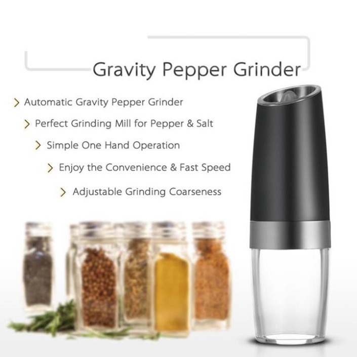 Sản Phẩm Máy xay hạt tiêu và gia vị GB-5090. Chất liệu thép không gỉ 201, ABS, Acrylic, lõi Mài gốm. Bảo hành 6 tháng. (