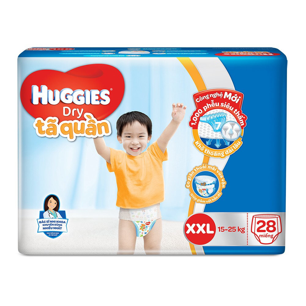 Tã Quần Huggies Dry Lưng Thun Đệm Mây Size L38 cho bé 9-14kg (38 miếng)