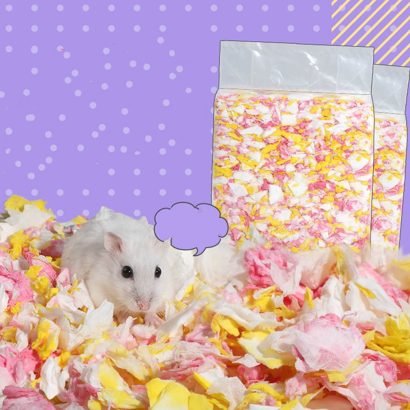 Little pet hamster giấy mùn cưa giữ ấm mùa đông, lót chuồng cho gấu lụa vàng, không bám bụi, khử mùi, hút nước t