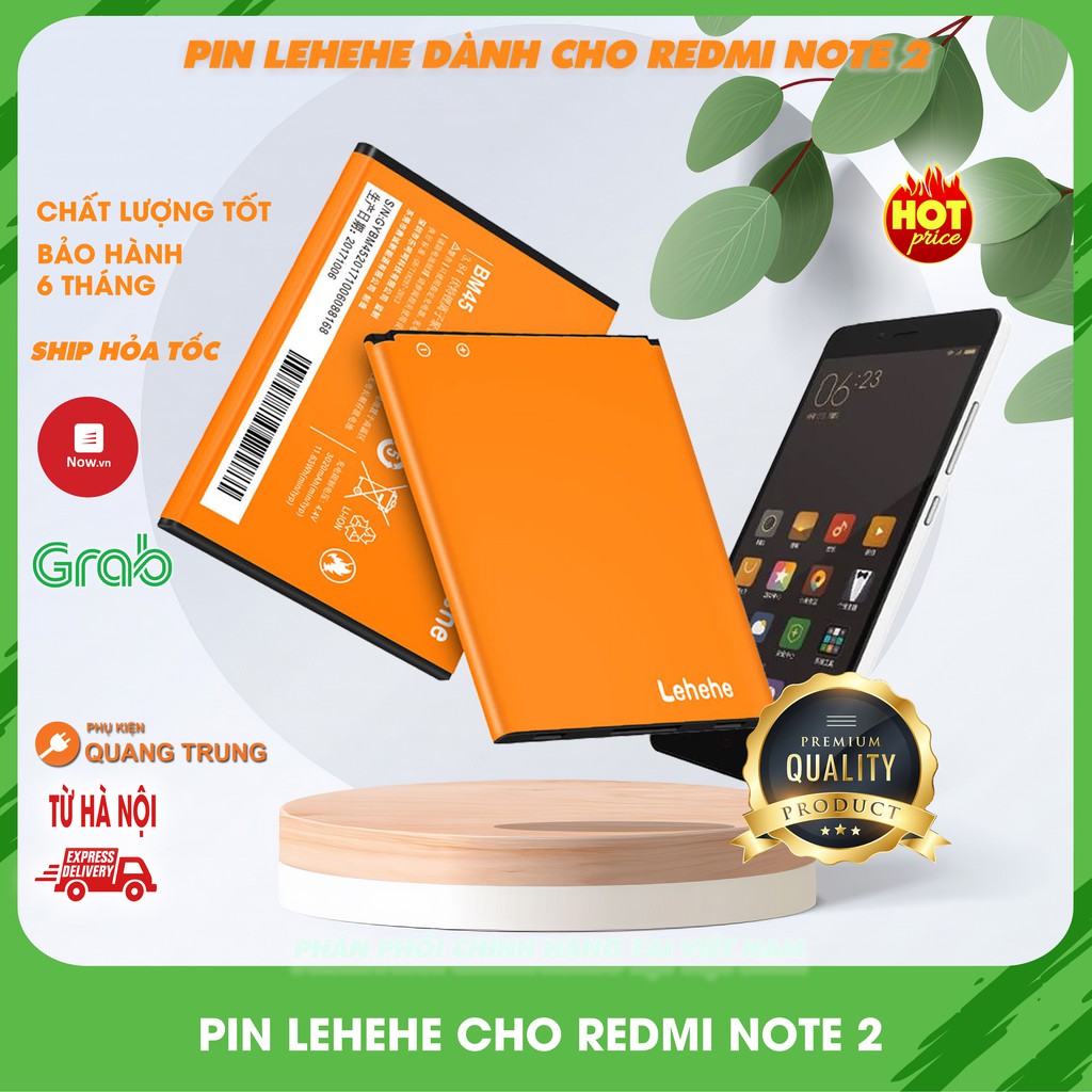 Pin xiaomi redminote 2 chính hãng Lehehe,bảo hành 6 tháng