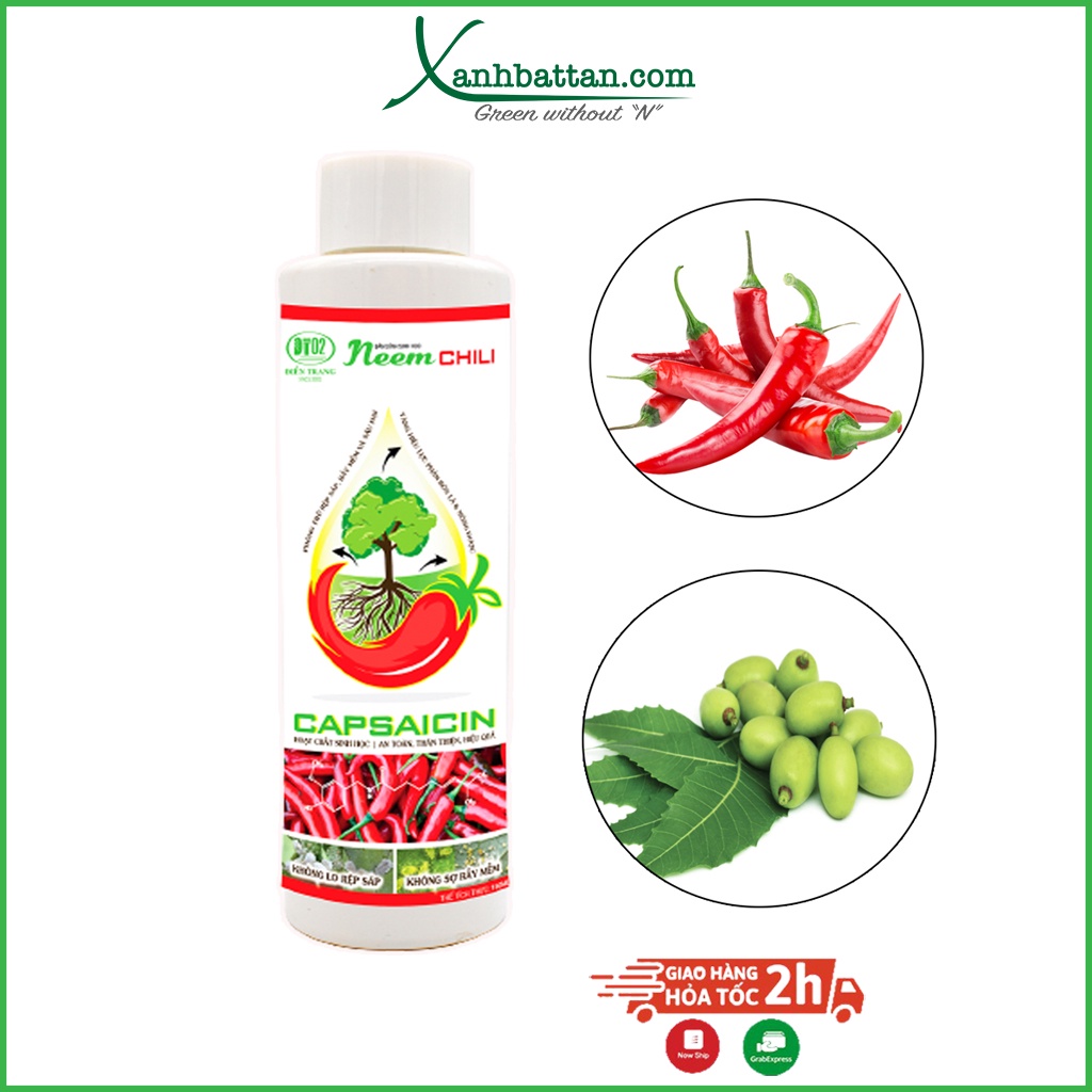Chế Phẩm Sinh Học Neem Chili Trừ Rầy Rệp, Bọ Trĩ , Nhện Đỏ Chai 150 ml