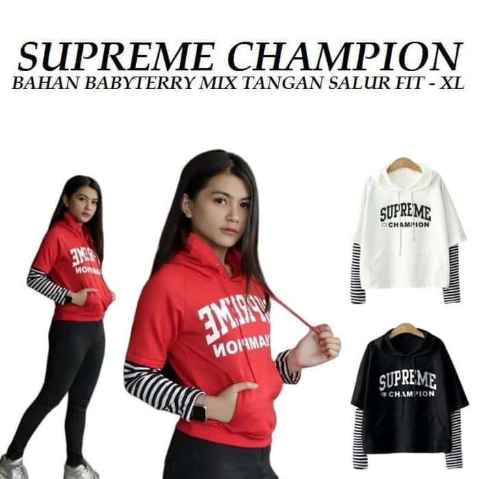 Áo Hoodie In Chữ Supreme Champion Thời Trang Cho Nữ