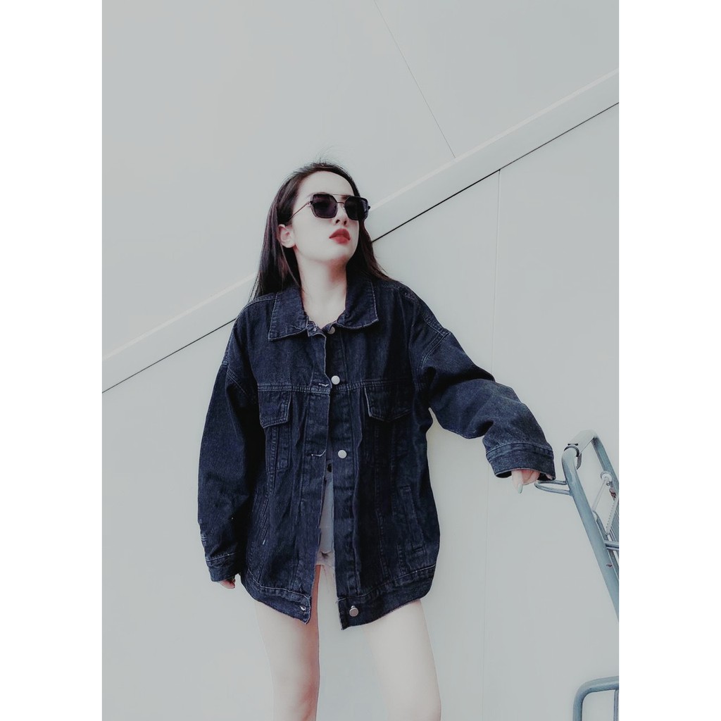 áo khoác jean nữ màu đen A577