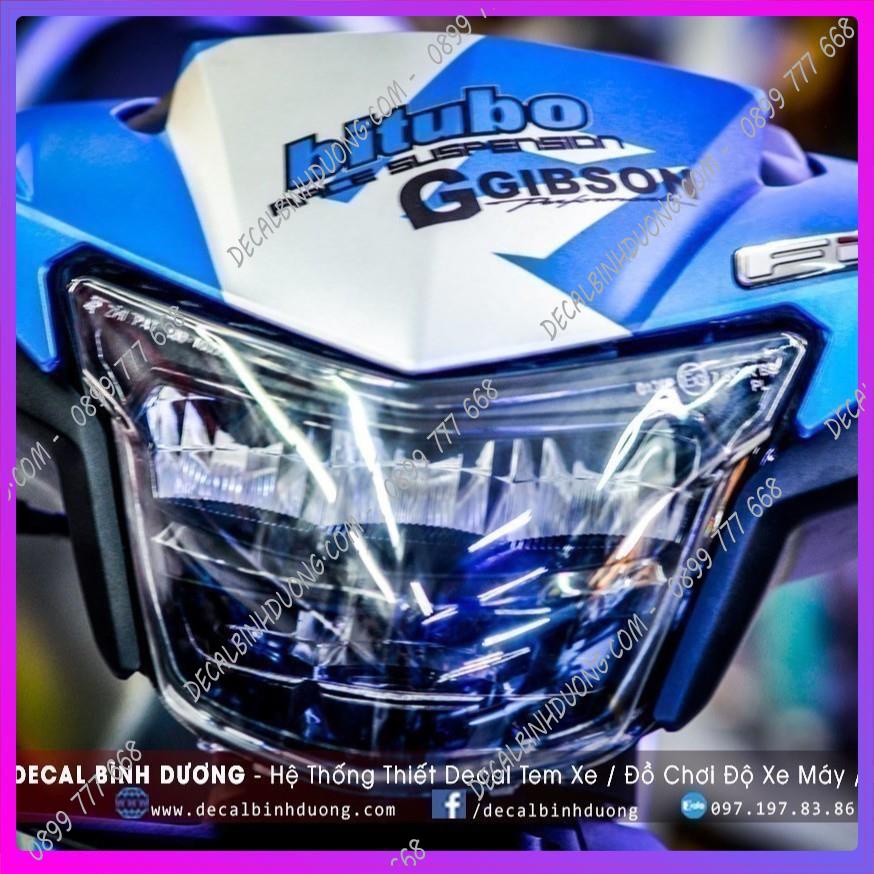 Tem Trùm Xe Máy - Decal Xe Exciter 150 Xanh Bạc Phối Chi Tiết Lạ Mắt