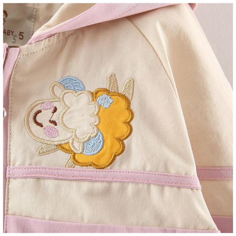 Áo khoác bé gái chất kaki siêu mềm dây rút gấu có mũ siêu cute size 9-17kg AK33