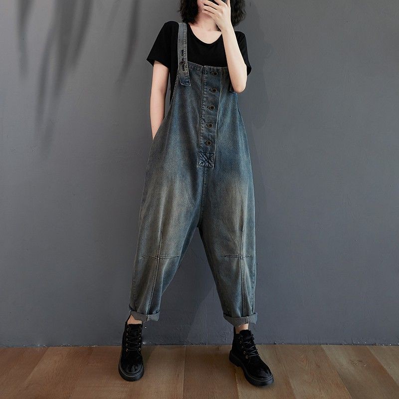 [ORDER] -Có ảnh thật) Quần yếm denim dạng rộng (size M-XXL fit đến 80kg) - Có ảnh thật | BigBuy360 - bigbuy360.vn