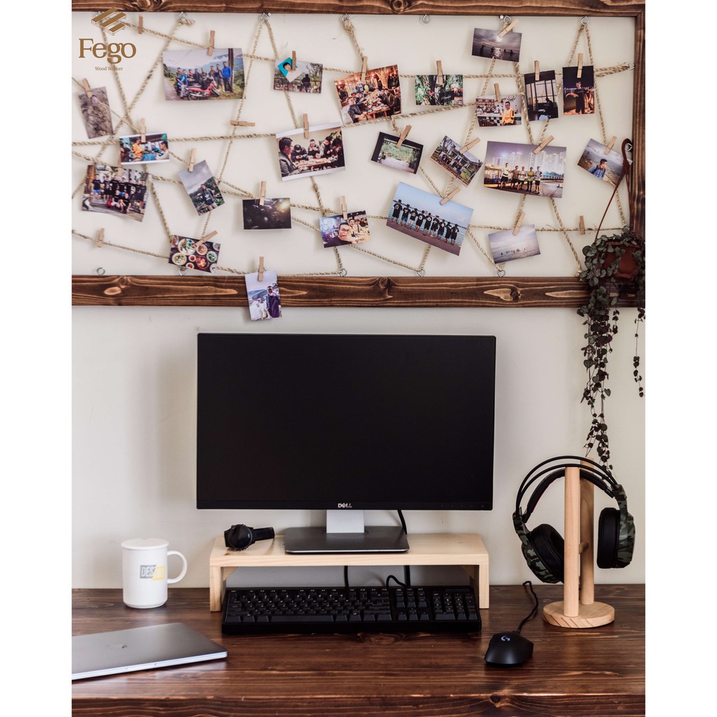 Kệ để màn hình máy tính Gỗ Thông Nhập Khẩu F06 - H16 | BigBuy360 - bigbuy360.vn