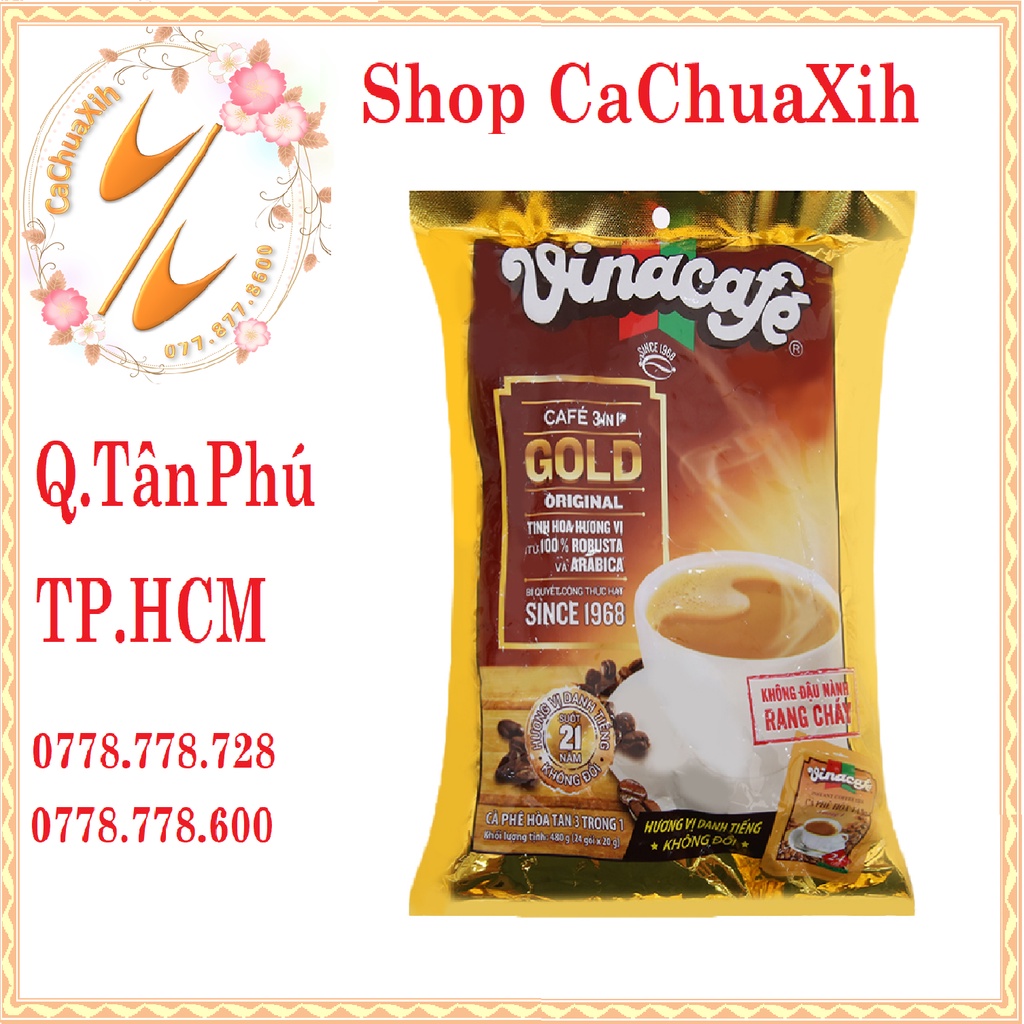Cà phê sữa VinaCafé Gold Original 480g (24 gói x 20g)