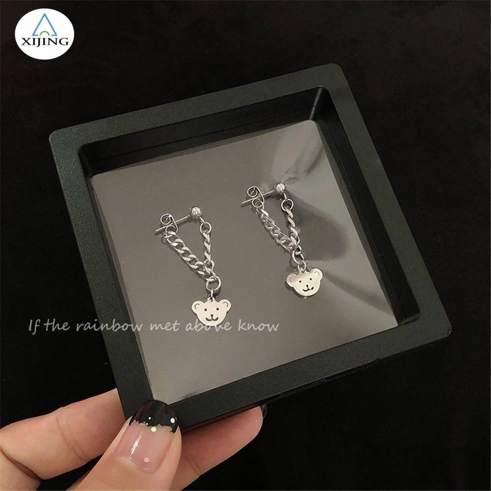 Bông tai mặt hình gấu đơn giản xinh xắn dành cho nữ