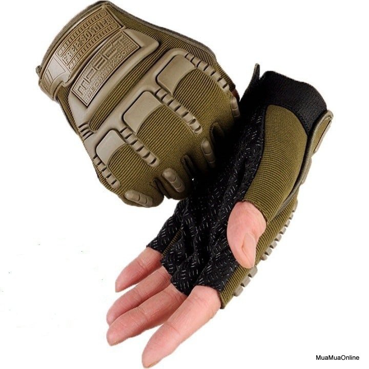 Găng Tay Mpact Mechanix Hở Ngón Kẻ Sọc Tròn Cao Cấp