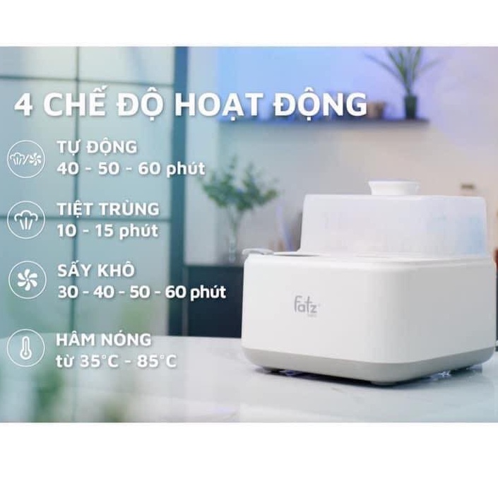 Máy hút sữa điện đôi Resonance 3 Fatz Baby | Hâm sữa đôi 2 bình | Tiệt trùng sấy khô 3 in 1 cao cấp | Hàng Chính Hãng