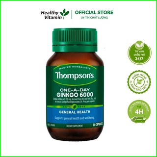 Viên uống bổ não Thompson's One-A-Day Ginkgo 6000mg hỗ trợ tăng cường trí nhớ, ngủ ngon, 60 viên Úc