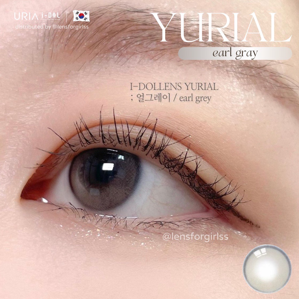 Kính áp tròng cao cấp hiệu ứng phủ bóng hot trend Yurial Earl Gray chính hãng IDOL LENS | HSD 8-12 tháng | Lens cận