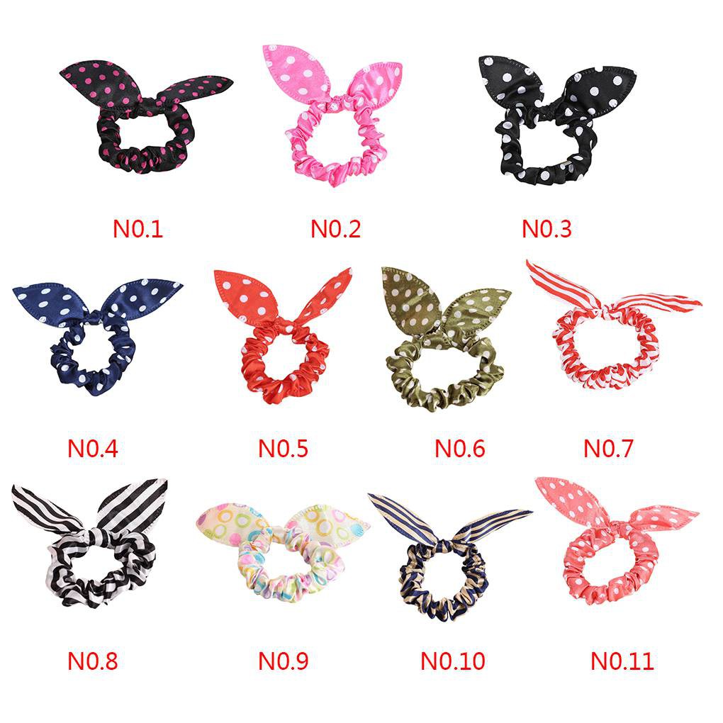 Dây Buộc Tóc Co Giãn Họa Tiết Chấm Bi Xinh Xắn Cho Bé Gái