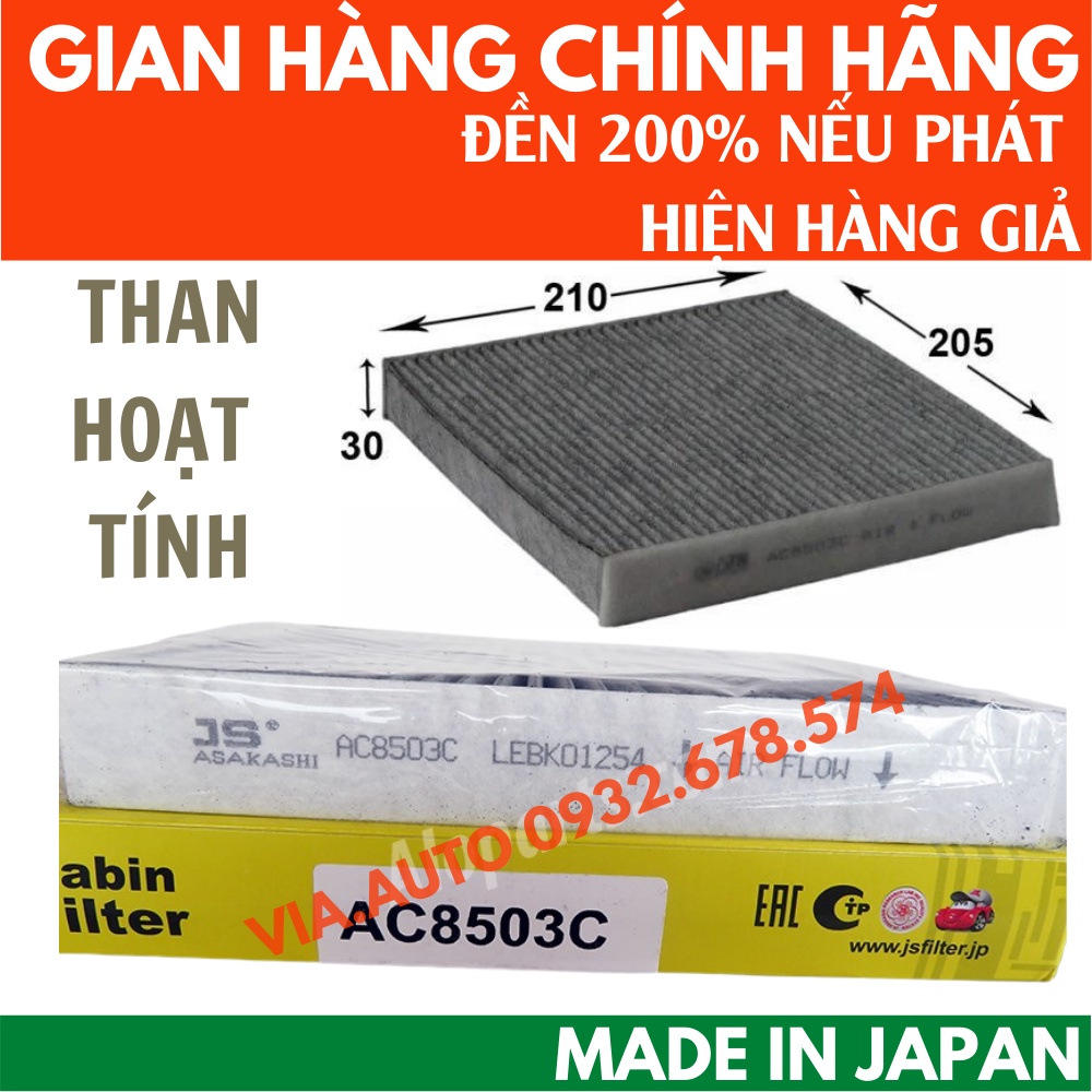 Lọc gió điều hòa ô tô than hoạt tính JS Asakashi AC8503C made in Japan, cho xe HONDA Acura, CITY, CIVIC,  CRV, HRV