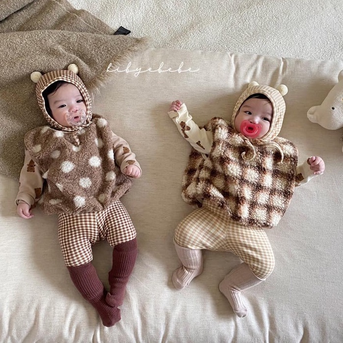 Áo Len Cho Bé Kèm Tất Phong Cách Hàn Quốc Cực Xinh Kèm Set Mũ Và Tất