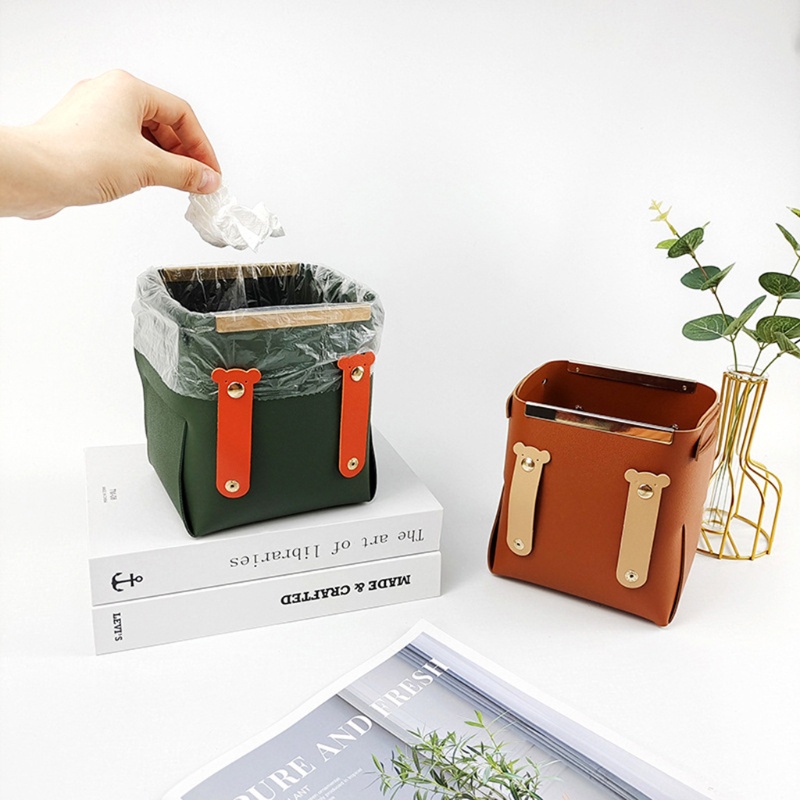 Hộp Da Đựng Đồ Dùng Đa Năng Có Thể Gấp Gọn Tiện Dụng Cho Phòng Tắm / Phòng Ngủ