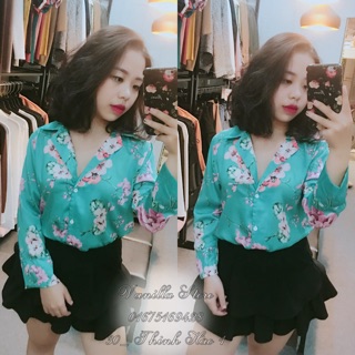 Áo sơmi lụa cổ pyjama