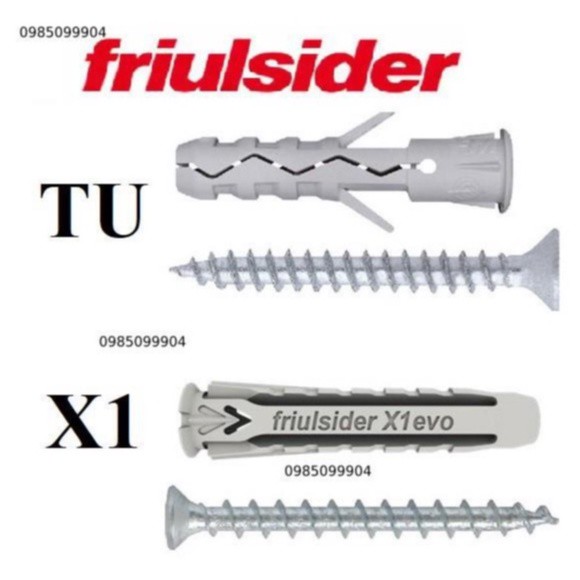 Tắc kê nhựa nở bulong Ý Friulsider TU - X1 - 6 8 10 mm lắp đặt cửa nhôm, cửa gỗ, cửa nhựa, móc treo tường, hệ thống đèn