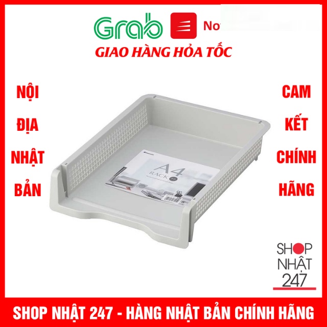 Khay đựng tài liệu A4 màu trắng có thể xếp chồng dáng dọc Inomata nội địa Nhật Bản