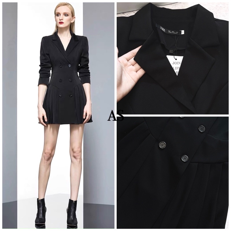 Váy vest xếply khuy tròn