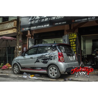 Tem họa tiết xe Morning Jo Mafia - Tem họa tiết ô tô Kia, tem dán sườn xe thể thao