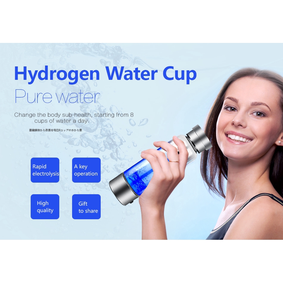 Hydrogen Rich Water Generator Alkaline Energy Glass bottle Anion Water Ionizer