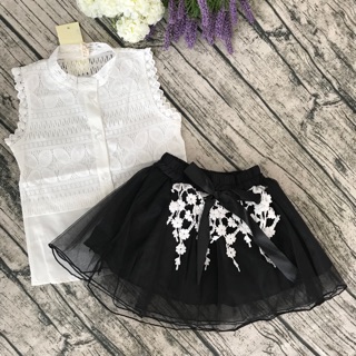 Set áo + váy ren 2 lớp
