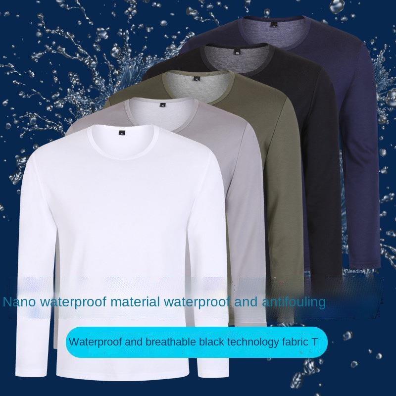 Áo thun tay dài cổ tròn chống thấm nước khô thoáng nhanh thời trang cho nam