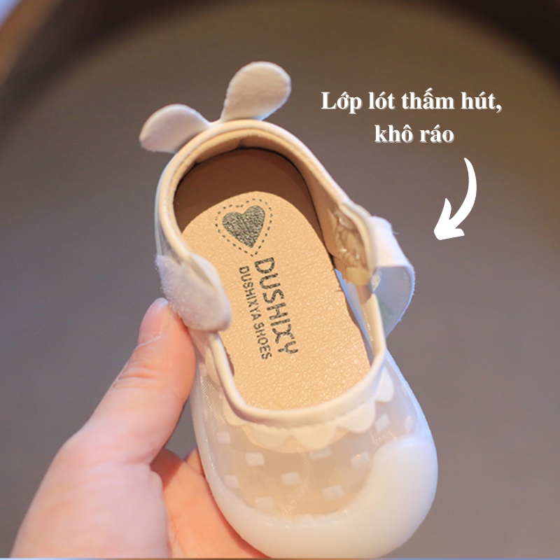 Giày tập đi cho bé gái lưới thoáng khí Bunny store, giày bé gái phù hợp cho trẻ em từ 8 tháng đến 3 tuổi đế mềm GTD08