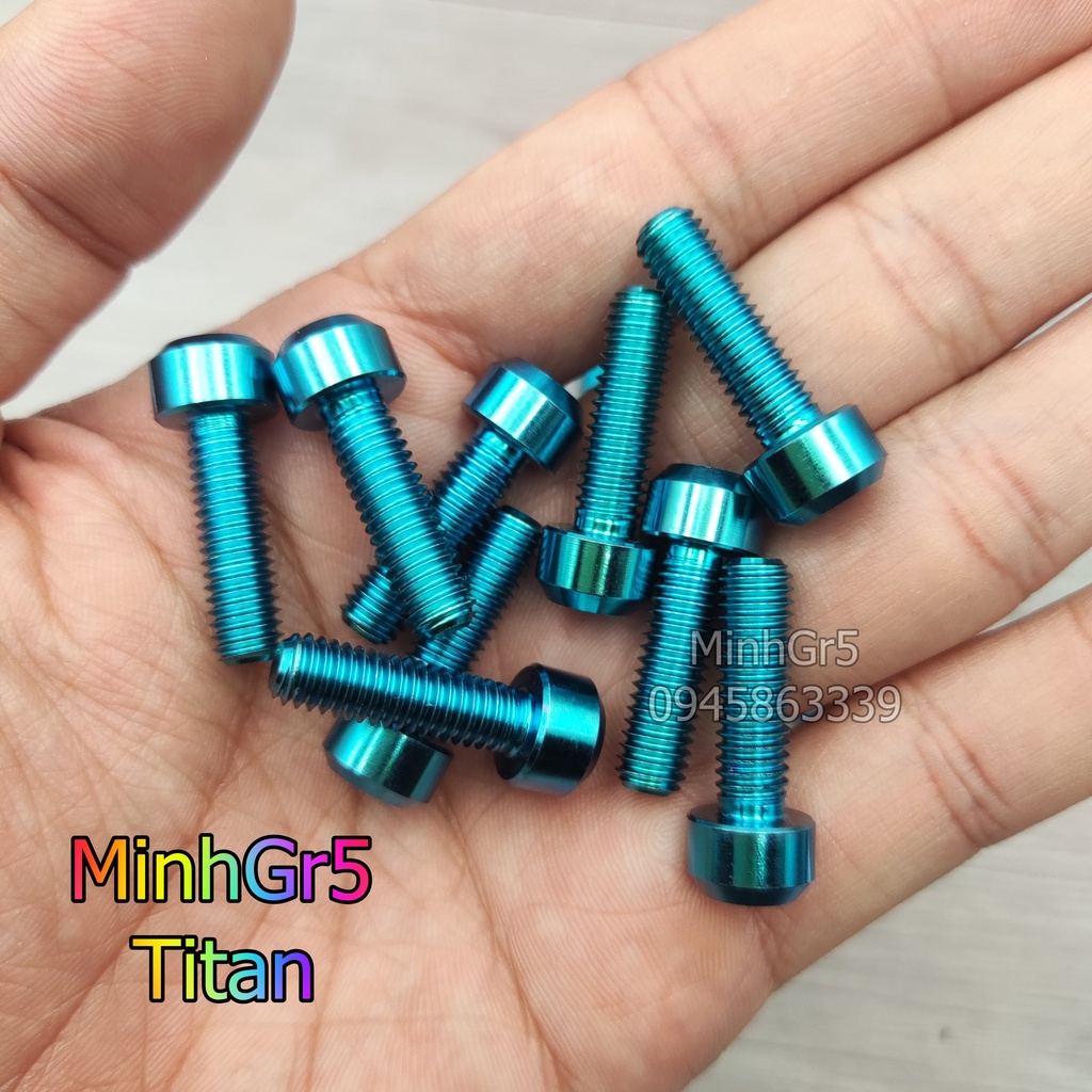 ỐC 6li 6Ly TRỤ TITAN GR5 GẮN LỐC MÁY XANH LỤC BẢO