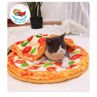 Set chăn nệm cho chó mèo hình pizza