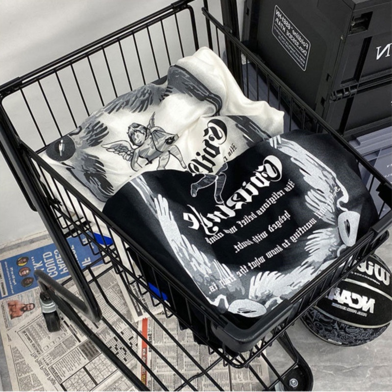 Áo Thun Ngắn Tay Dáng Rộng In Hình Thiên Thần Nhỏ Sáng Tạo Thời Trang Mới