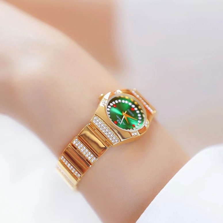 Đồng Hồ Nữ BS Bee Sister FA1647 Mặt Tròn Size 22mm Dây Đeo Bằng Kim Loại Đính Đá Sang Trọng - Mẫu Mới 2022