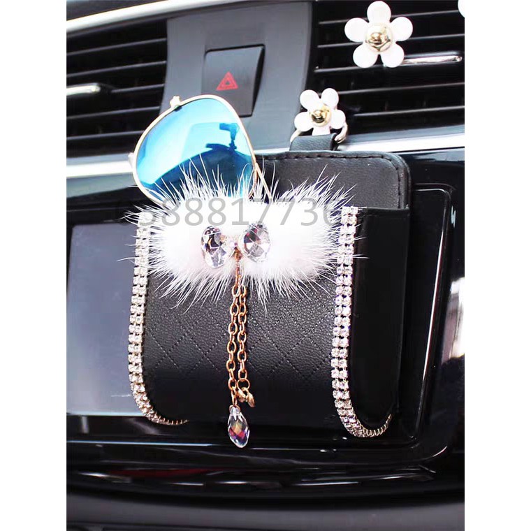 Hộp đựng điện thoại cài cửa gió ô tô gắn lông chồn | BigBuy360 - bigbuy360.vn