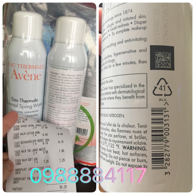<CÓ BILL> XỊT KHOÁNG AVENE CỦA PHÁP 300ml - BILL ĐẦY ĐỦ | BigBuy360 - bigbuy360.vn