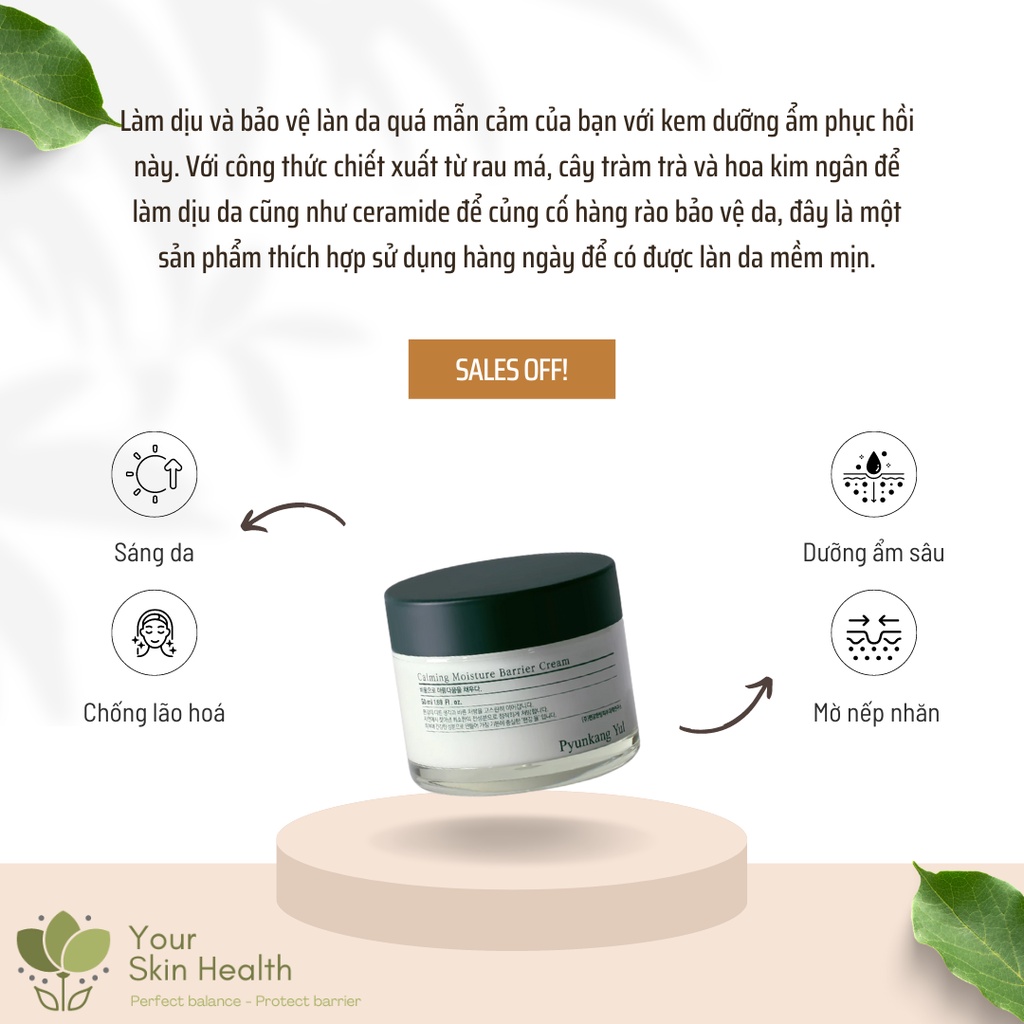Kem dưỡng ẩm phục hồi và nuôi dưỡng da Pyunkang Yul Calming Moisture Nourishing Cream 50ml