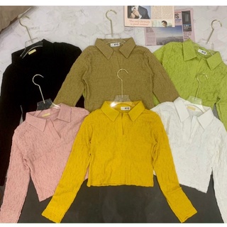 Áo thun nữ dài tay croptop-áo kiểu chất sốp nhún tay dài cổ đức sơ mi nữ hàng đẹp mã A52