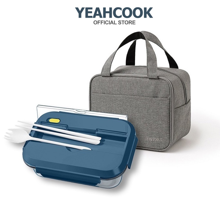 Bộ hộp cơm thủy tinh chia ngăn cao cấp Yeahcook Glass Lunch Box