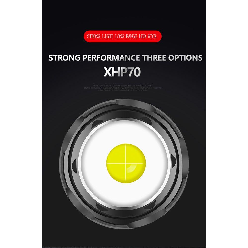 Đèn Pin LED Xhp70 Siêu Sáng Tiện Dụng Cho Các Hoạt Động Ngoài Trời