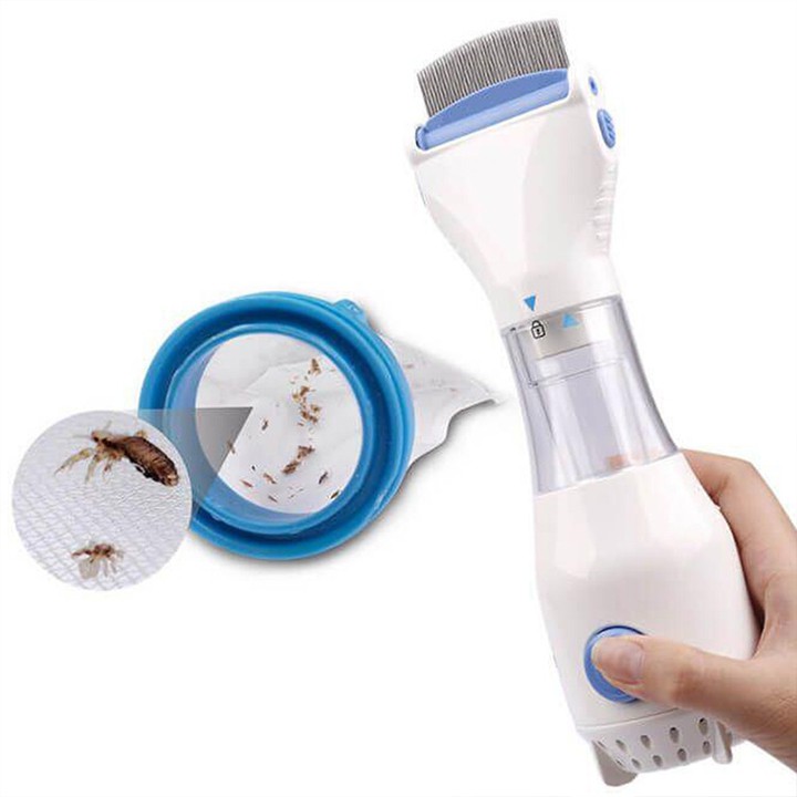 Lược Máy Chải Chấy Thông Minh - Lược Điện Chải Chấy Và Trứng Tặng Kèm 3 Miếng Lọc