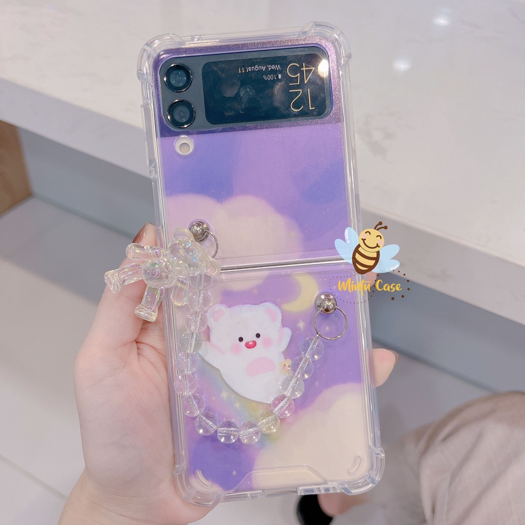 Ốp Samsung Galaxy Z Flip 4 / ZFlip4 5G / Z Flip3 5G / Z Flip 3 - kèm móc khoá ZF306