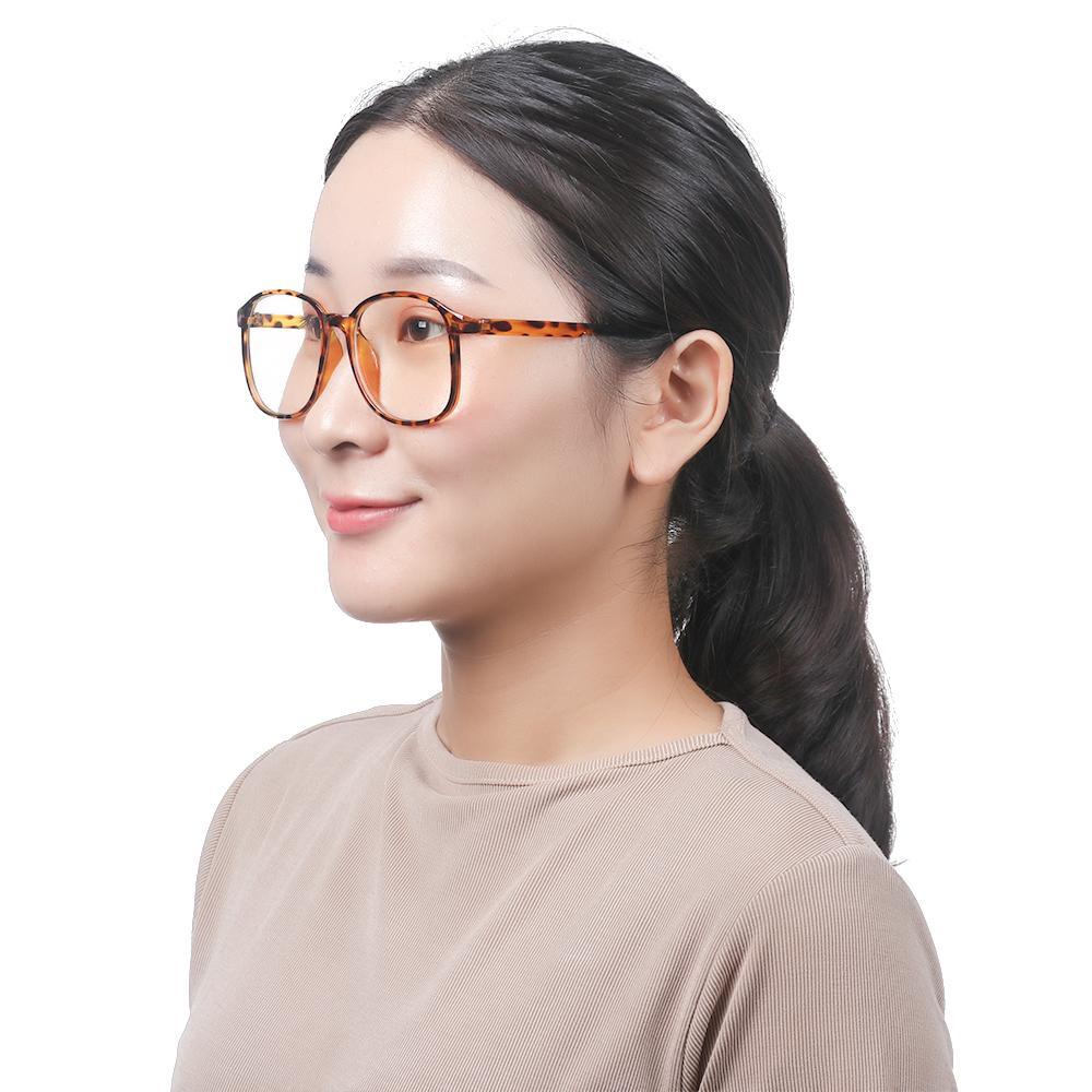 Mắt Kính Gọng Tròn Bằng Nhựa Trong Suốt Siêu Nhẹ Phong Cách Vintage