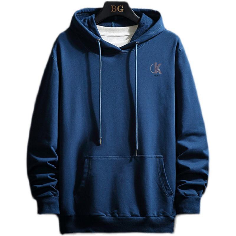 Áo Hoodie Dáng Rộng Vải Cotton Mỏng Màu Trơn Thời Trang Mùa Xuân Mới Cho Nam